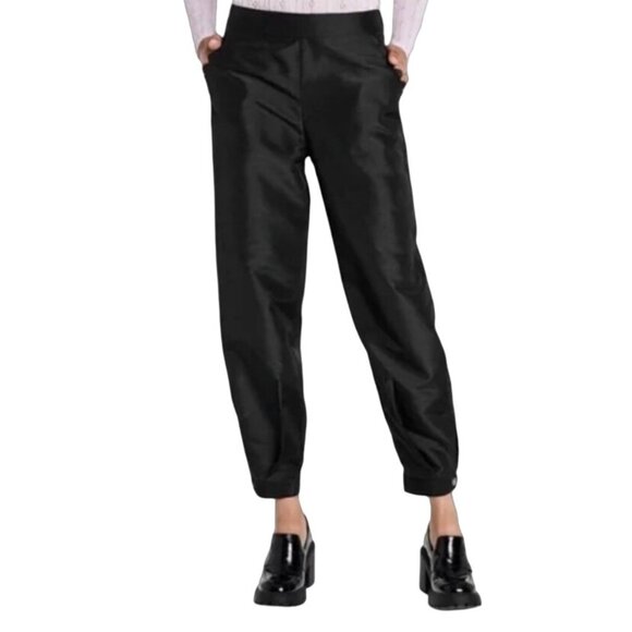 Kiki Vargas x Target Scalloped Pocket Tapered Pants Black Button Ankle XXS New - Picture 1 of 11